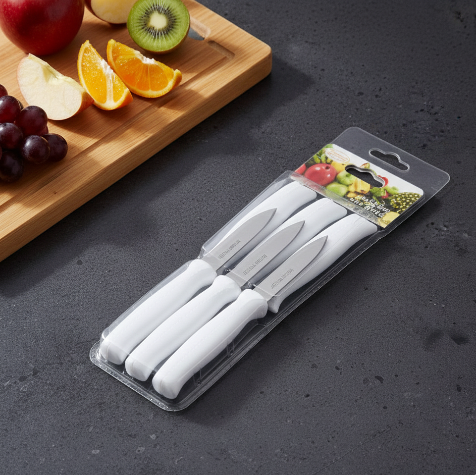 6 Piece Knife Set | Professional Stainless Steel Kitchen Knives | Sharp Durable Blades for Meat, Vegetables, Fruits & Daily Cooking | Comfortable Grip – Chef Knife, Bread Knife, Utility Knife