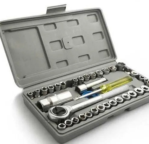 40 PCS Combination Socket Wrench Set – Complete Mechanical Tool Kit for Home, Garage & Automotive Repair