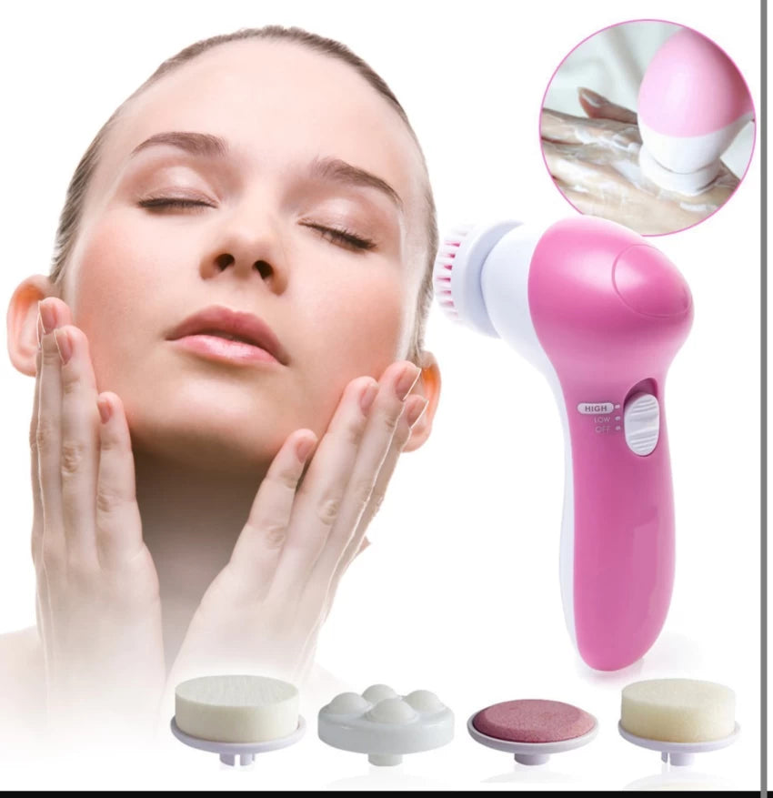 5 in 1 Facial Electric Cleanser and Massager, Electric Machine Beauty, Beauty Care Brush for Removing Blackhead, Beauty Tool Device