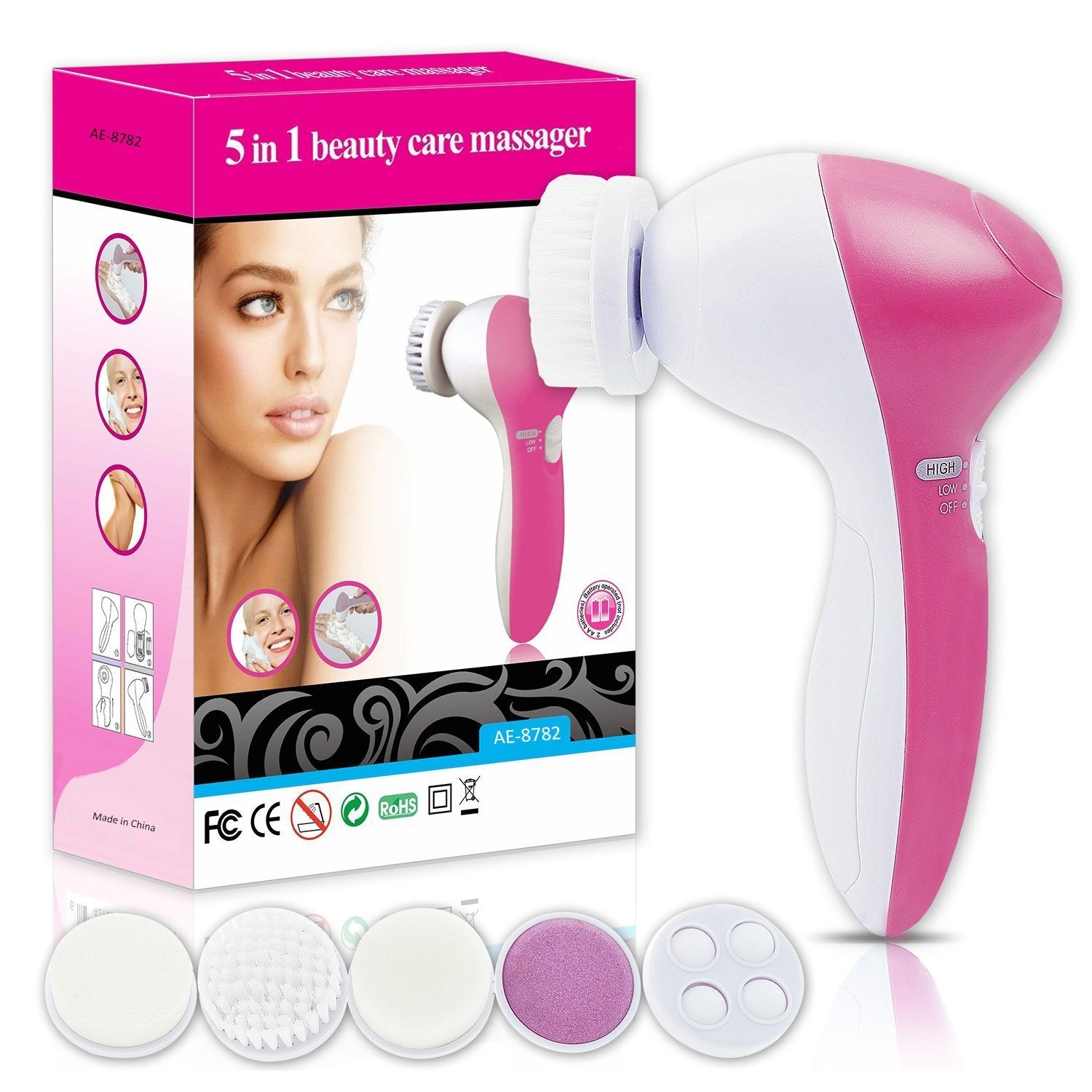 5 in 1 Facial Electric Cleanser and Massager, Electric Machine Beauty, Beauty Care Brush for Removing Blackhead, Beauty Tool Device