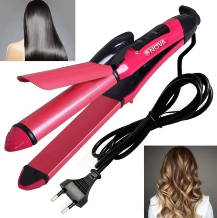 Nova 2-in-1 Hair Straightener & Curler for Smooth Straightening & Effortless Curls