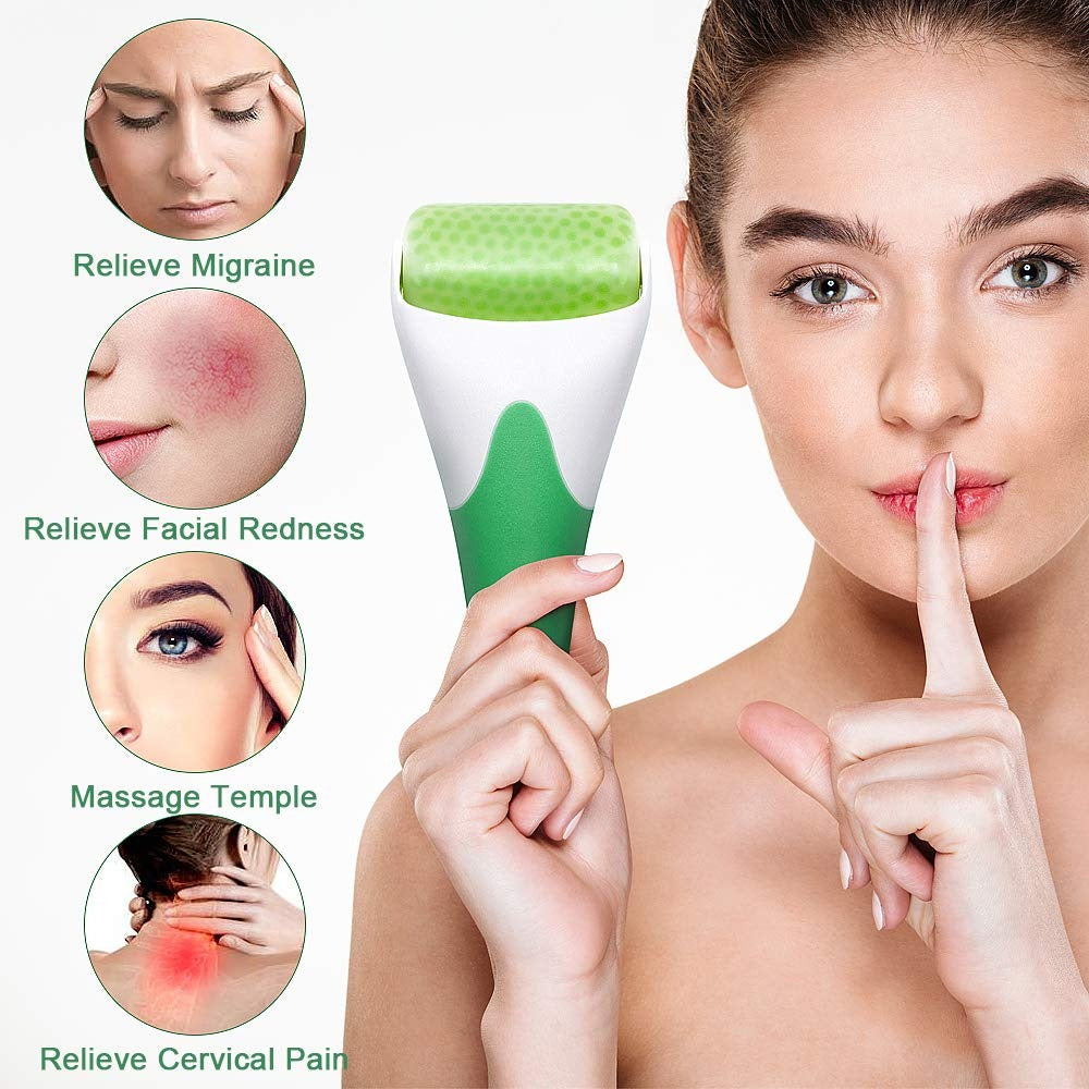 Ice Roller for Face & Eye Puffiness Relief, Cold Gel Ice Face Roller Massager